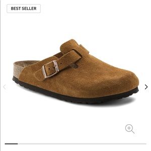 Birkenstock, Boston Soft Footbed Suede Leather, Color:Mink, Size 41,